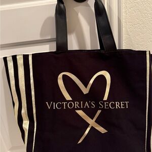 Victoria's Secret Black & Gold Tote NWT